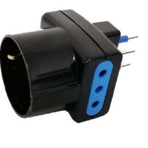 ADATTATORE PRESA 3 POSTI 10A/SCHUKO SPINA 10A NERO (PES1043-BKP)