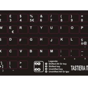 ADESIVI TASTIERA ITALIANA STICKERS NETBOOK/NOTEBOOK - TASTI PICCOLI ITA