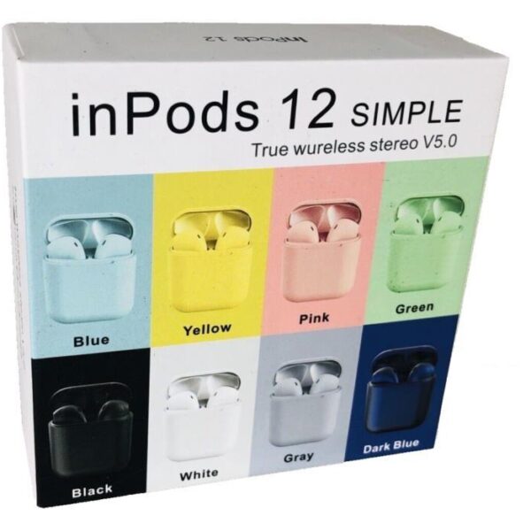 AURICOLARI BLUETOOTH WIRELESS INPODS 12 - COLORE NERO