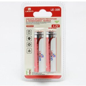 BATTERIA AL LITIO 18650 3,7V 12800MAH 2PZ CON POLI (LE-335)