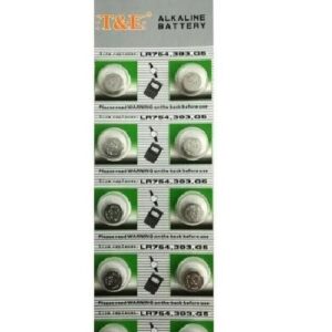 BATTERIE BOTTONE MINI 1.55V AG5 LR754 393 G5 ALKALINE (10 PEZZI)