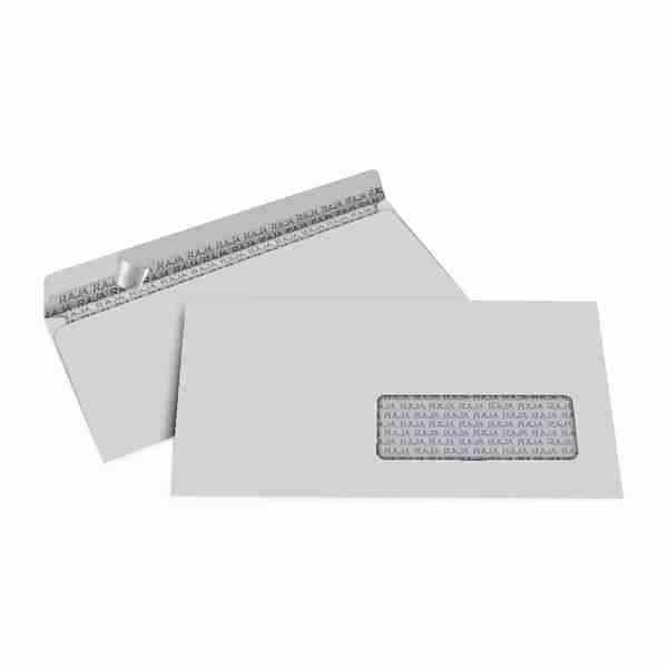 BUSTE BIANCHE 110X230MM CON FINESTRA 90GR + STRIP DA 500PZ