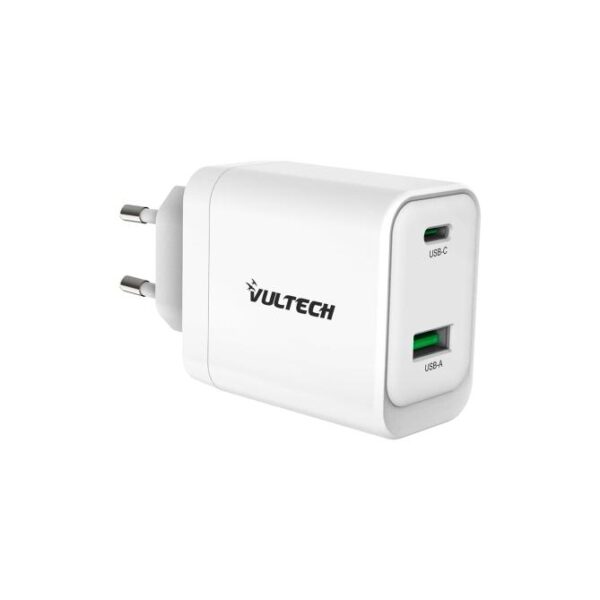CARICABATTERIE CARICATORE DA RETE 1 TYPE-C + 1 USB GAN 45W (CC45-1C1A)