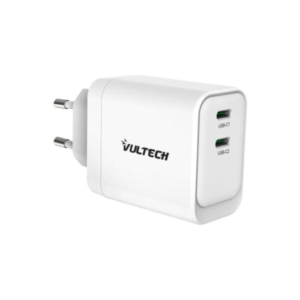 CARICABATTERIE CARICATORE DA RETE 2 TYPE-C GAN 45W PPS (CC45-2C)