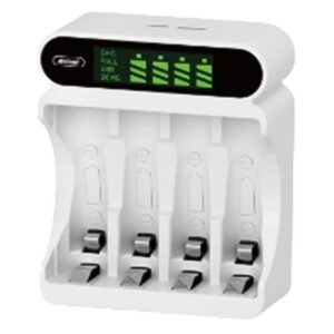 CARICABATTERIE SMART LCD CHARGER PER 4 PILE AA/AAA - MICRO USB/TYPE-C (Q-CD48)