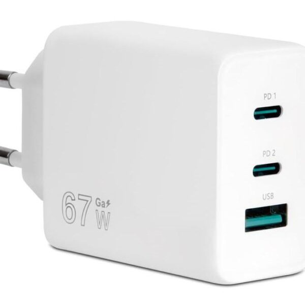 CARICABATTERIE USB-C 67W + 3X USB (CC-367PDCUGWH) BIANCO