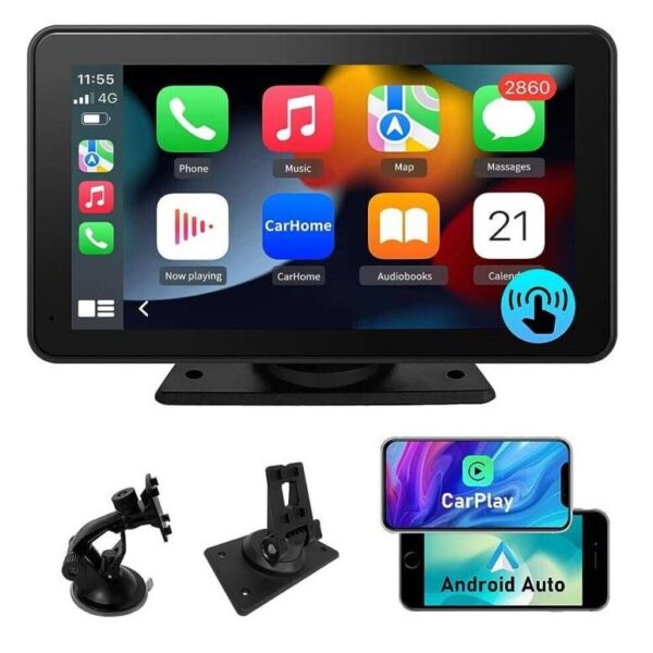 CARPLAYER PORTATILE MONTAGGIO CRUSCOTTO - TOUCH SCREEN 7" - ANDROID AUTO+APPLECARPLAY