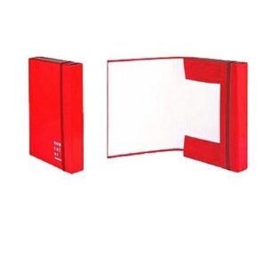 CARTELLA CON ELASTICO 3 LEMBI DORSO ROSSO 3CM