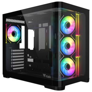 CASE GAMING DARK CAVE CURVED ITGCADCCB - NO ALIMENTATORE - DESIGN CURVO - NERO