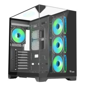 CASE GAMING DARK CAVE PANO - NO ALIMENTATORE - ARGB FAN - NERO (ITGCADCPAB)
