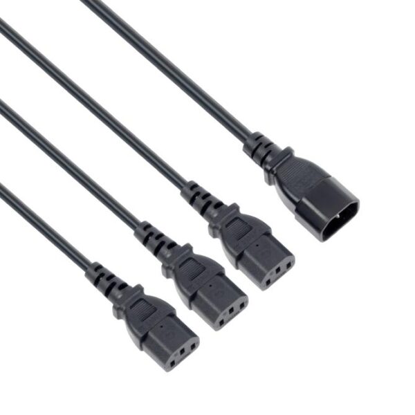 CAVO DI ALIMENTAZIONE SPLITTER DA INGRESSO IEC C14 E 3 USCITE IEC C13 10A 250V (MU-UPS04)
