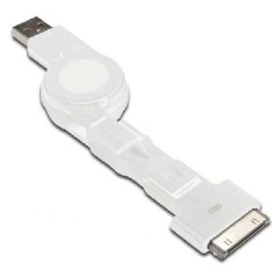 CAVO DOCK 3 IN 1 RETRAIBILE USB 2.0 + CONNETTORI 30PIN MICRO USB E MINI USB