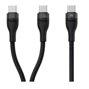 CAVO USB TYPE-C A 2 TYPE-C IN NYLON 1.2MT 100W (CS-NCCC12BL) NERO