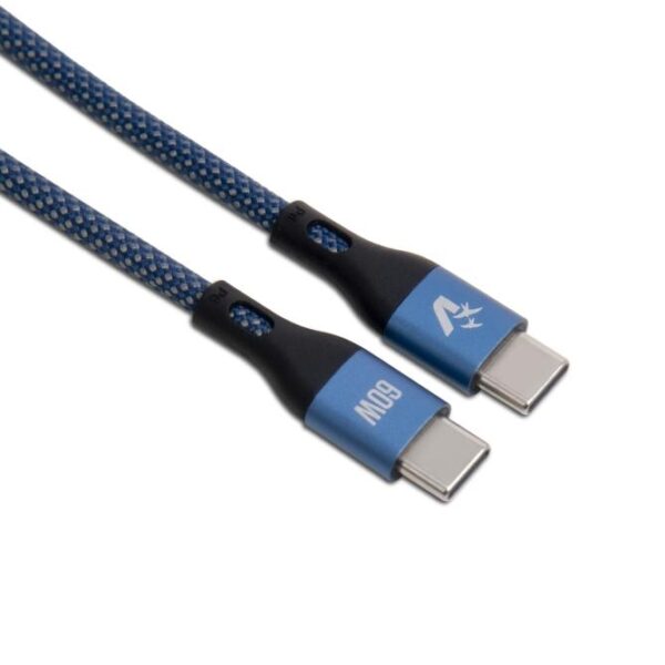 CAVO USB TYPE-C A TYPE-C IN NYLON 1.2MT 60W (CS-NCC12BL) BLU