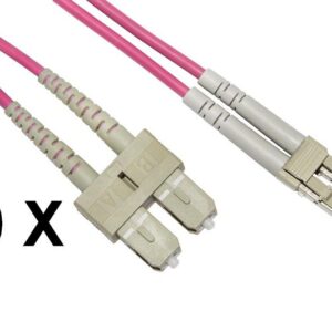 CONFEZIONE 10 CAVI FIBRA OTTICA LC A SC MULTIMODE DUPLEX OM4 MT.5 (LKLCSC4505E)