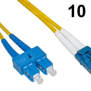 CONFEZIONE 10 CAVI FIBRA OTTICA LC A SC SINGLEMODE DUPLEX OS2 MT.5 (LKLCSC905E)