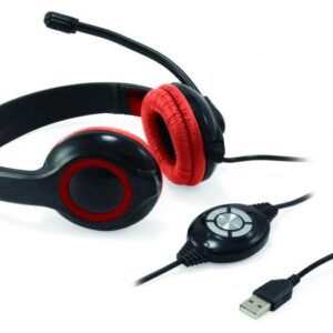 CUFFIE MICROFONO CCHATSTARU2R STEREO USB ROSSO
