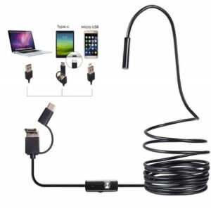 ENDOSCOPIO IMPERMEABILE 3 IN 1 - 2 MT. - VIDEOCAMERA DI ISPEZIONE USB