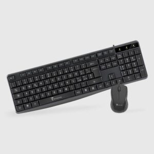 KIT TASTIERA + MOUSE NERA (TM-KM002) CON CAVO USB