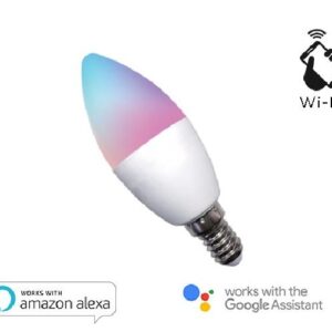 LAMPADA LED SMART EE-45WE14 RGB + BIANCO CALDO E14 C37 DIMMERABILE WIFI - ALEXA E GOOGLE HOME