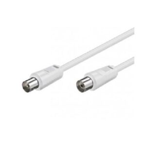 PROLUNGA CAVO ANTENNA TV 9/18W - CAVO COASSIALE 2MT IEC 9.5MM - BIANCO