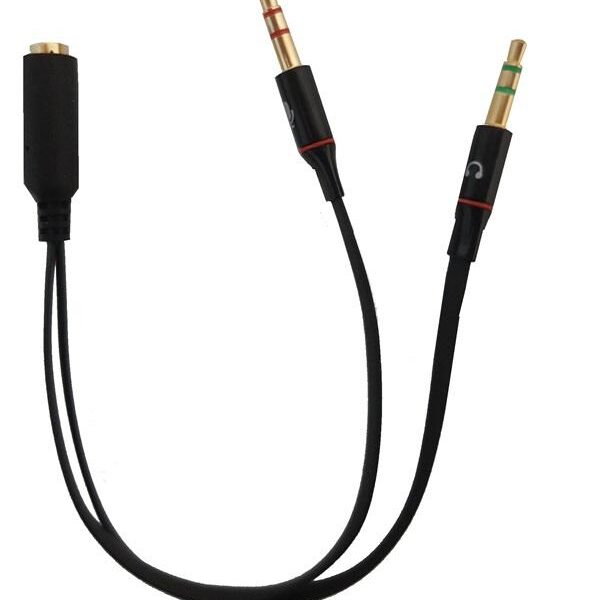 SDOPPIATORE AUDIO PER CUFFIE E MICROFONO SU SMARTPHONE - 1F 3,5MM - 2M 3,5MM