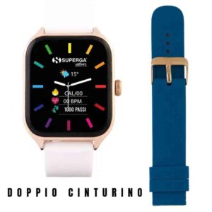 SMARTWATCH SWT-STC008 GOLD + CINTURINO WINNER SILICONE BIANCO O BLU