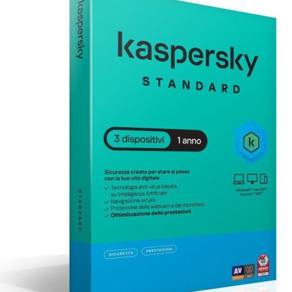 SOFTWARE SUPERSLIMBOX STANDARD ANTIVIRUS FIREWALL 1 ANNO 3 DISPOSITIVI (KL1041T5CFS-SSB)