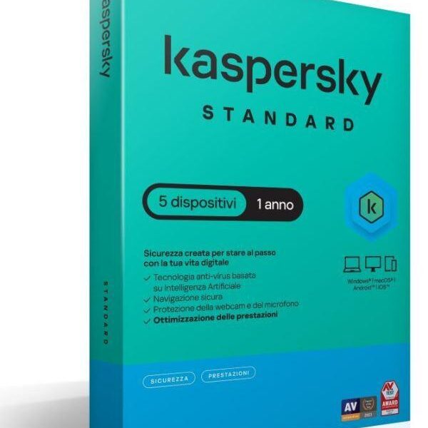 SOFTWARE SUPERSLIMBOX STANDARD ANTIVIRUS FIREWALL 1 ANNO 5 DISPOSITIVI (KL1041T5EFS-SSB)