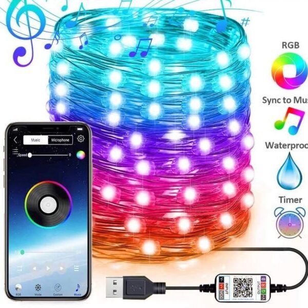 STRISCIA LED BLUETOOTH RGB ALIMENTAZIONE TRAMITE USB 10M IP65