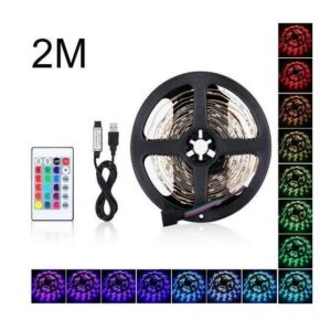 STRISCIA LED STRIP ADESIVA LUCE RGB INGRESSO USB 2M FLESSIBILE TAGLIABILE (AB-Z811)