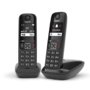 TELEFONO CORDLESS GIGASET AS690A DUO NERO SEGRETERIA (L36852-H2836-K101)