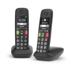 TELEFONO CORDLESS GIGASET LINEA SENIOR E290 DUO NERO (L36852-H2901-K1)